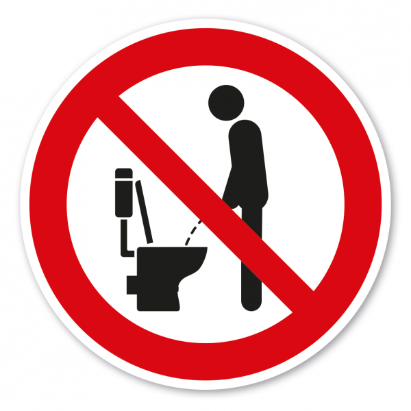 Lustiges Verbotszeichen Das Urinieren (Pinkeln, Pissen) im Stehen ist verboten