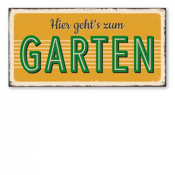 Retroschild / Vintage-Diner-Schild Hier geht's zum Garten