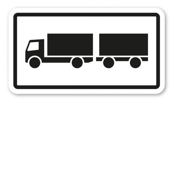 Zusatzzeichen Lastkraftwagen mit Anhänger - Verkehrsschild VZ-1048-13