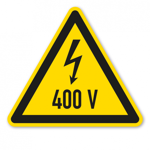 Warnzeichen Warnung vor 400 V