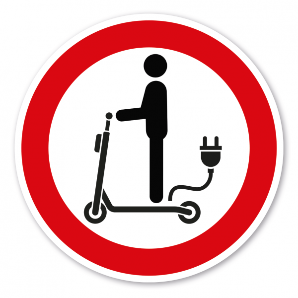Verbotszeichen E-Roller / E-Scooter Durchfahrt verboten - mit Stecker