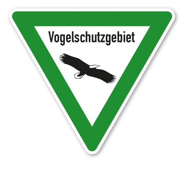 Verkehrsschild Vogelschutzgebiet - Adler mit Text – VZ-PR-20