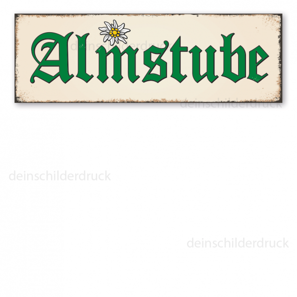 Retro Schild Almstube