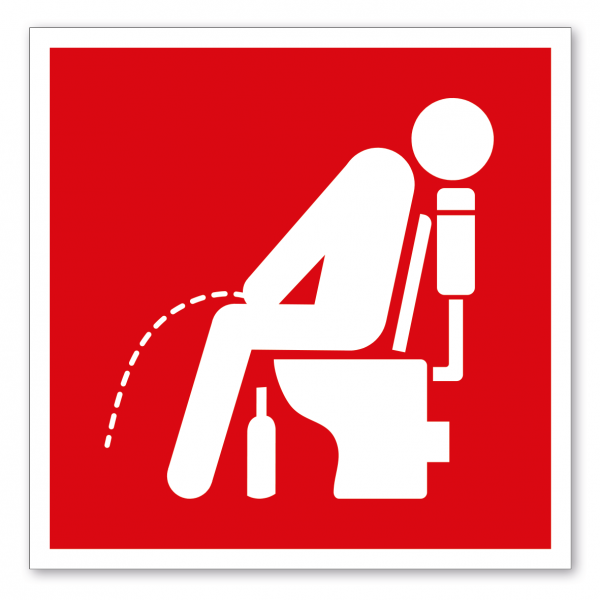 Brandschutzzeichen Standort Toilette Betrunkene