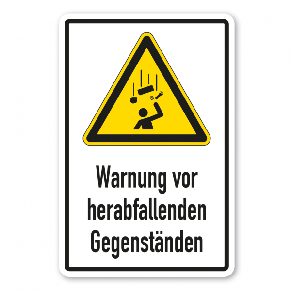 Warnschild Warnung vor herabfallenden Gegenständen - Kombi - ISO 7010 - W0035-K