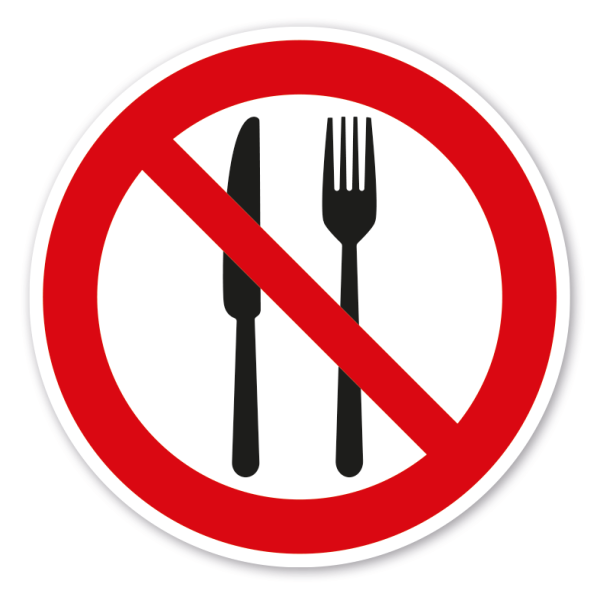 Verbotszeichen Essen - Messer-Gabel - verboten – ISO 7010 - P048