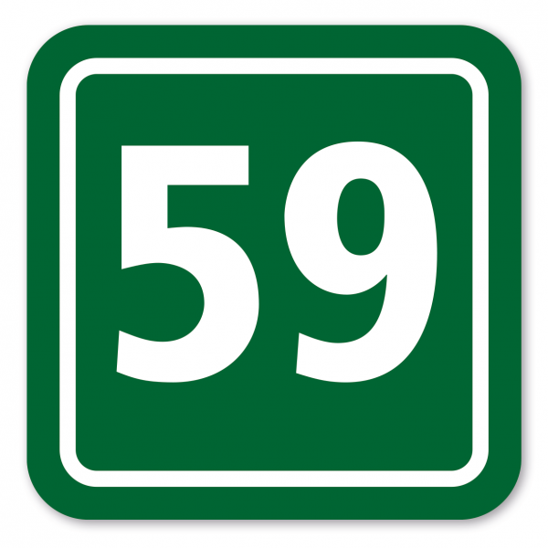 Hausnummernschild Standard mit Wunschnummer in 5 Varianten