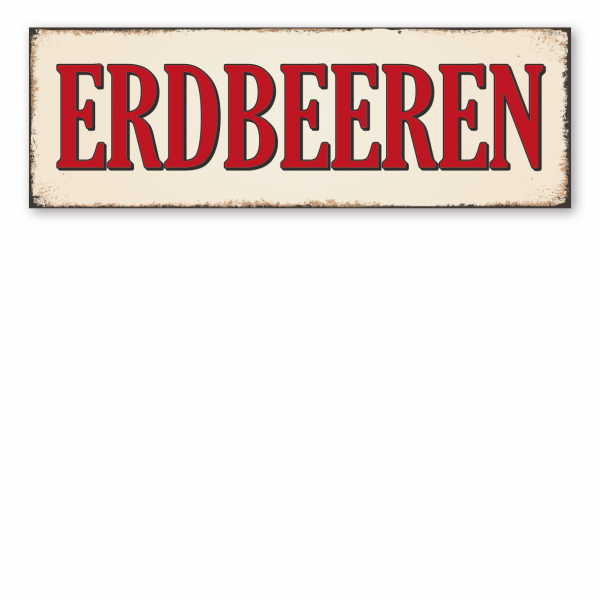 Hofschild in Retro-Ausführung – Erdbeeren