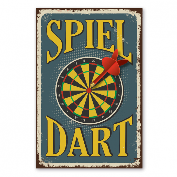 Retroschild / Vintage-Schild Spiel Dart