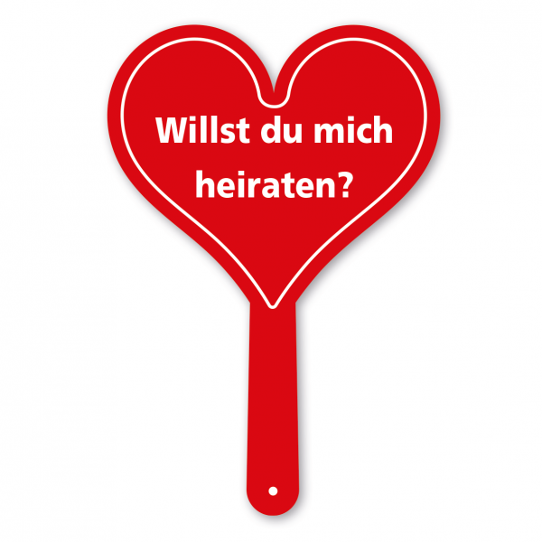 Formschild Hochzeit – Willst du mich heiraten? – Textschild in Herzform
