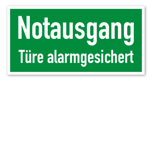 Fluchtwegschild Notausgang - Türe alarmgesichert