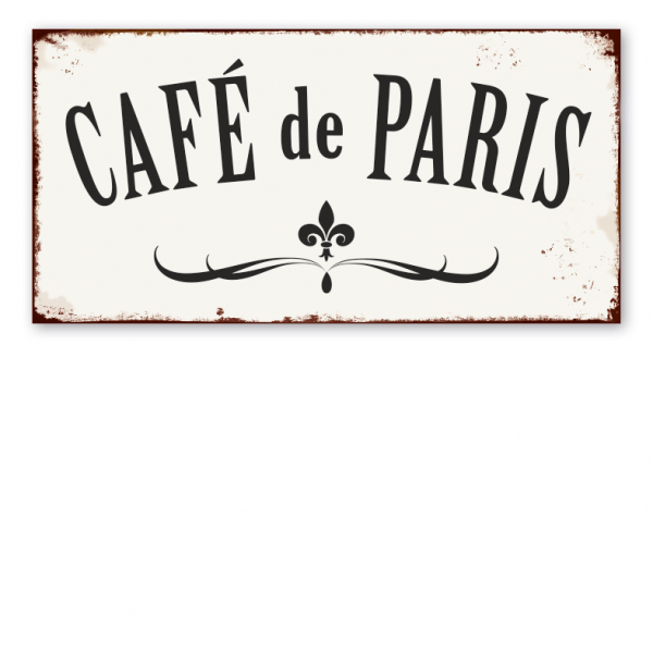 Retro Farmhouse-Schild Café de Paris