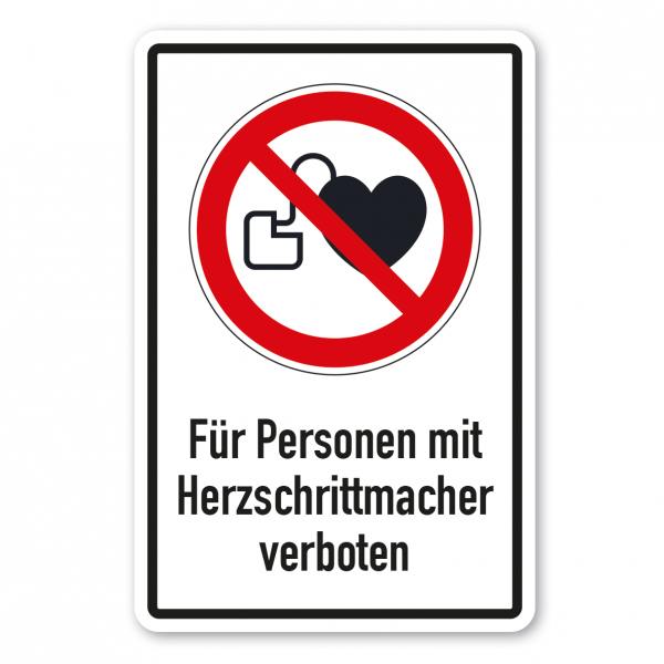 Verbotsschild Verbot für Personen mit Herzschrittmacher - Kombi – ISO 7010 - P007-K