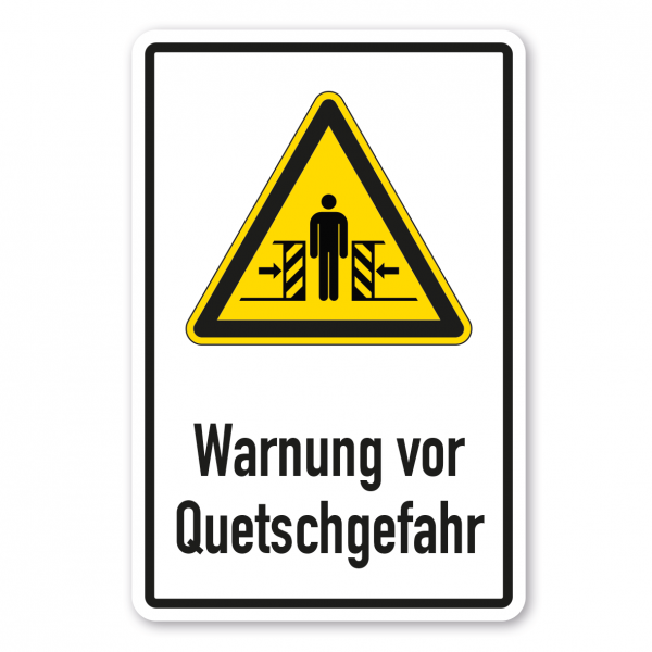 Warnschild Warnung vor Quetschgefahr - Kombi - ISO 7010 - W0019-K
