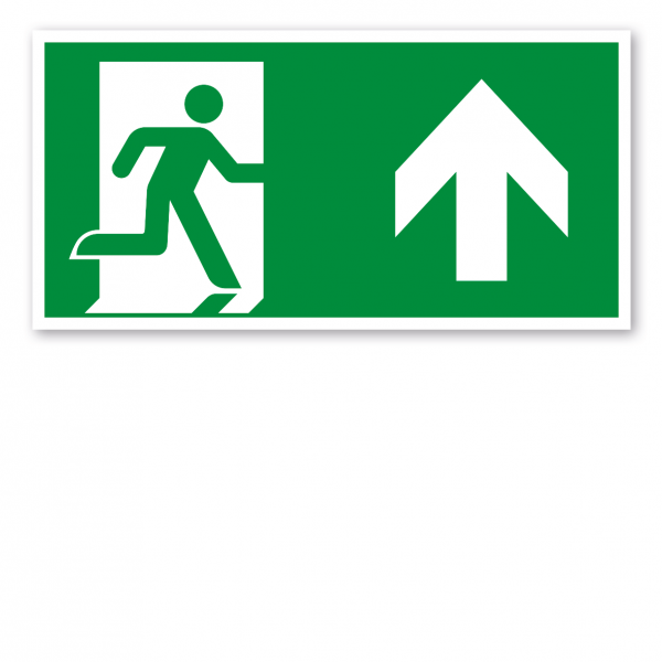 Fluchtwegschild Rettungsweg geradeaus - rechts oben - ISO 7010 - E002-4