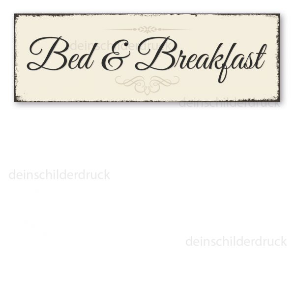 Retro Schild Bed & Breakfast