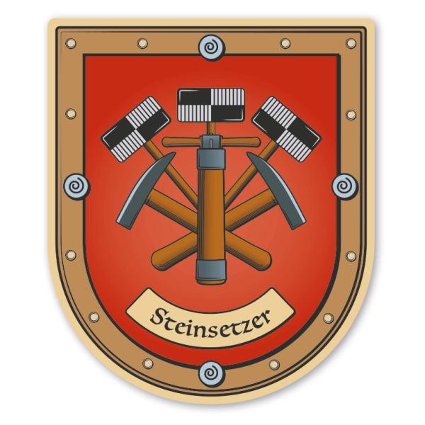 Maibaumschild / Zunftwappen Steinsetzer - Pflasterer - mit Zunftnamen oder Ihrem Wunschtext - Wappen B