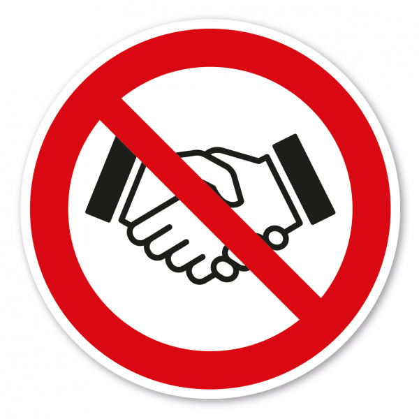 Verbotszeichen Hände schütteln verboten