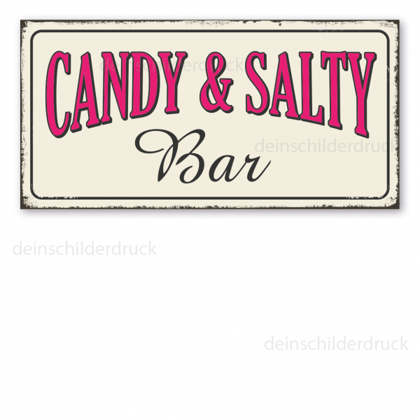 Retroschild / Vintage-Schild Candy & Salty Bar