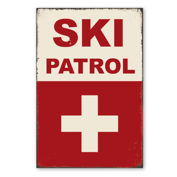 Retro Schild Ski Patrol