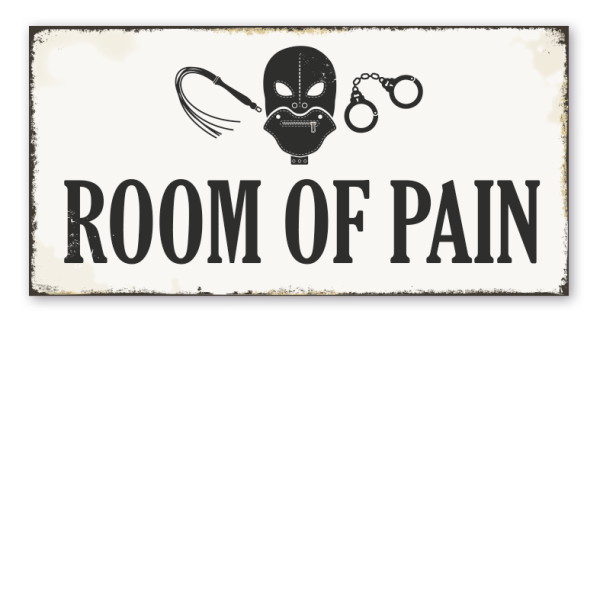 Retro Türschild Room of pain