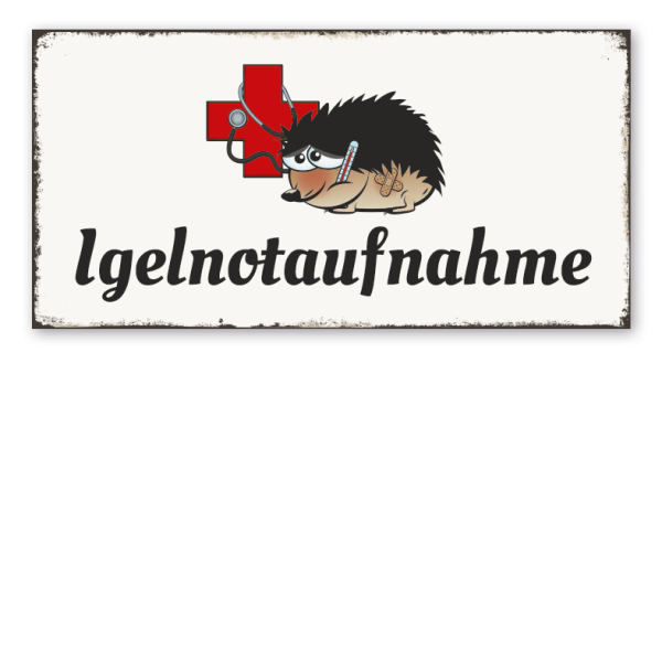 Retro Igelschild Igelnotaufnahme – Retro Look