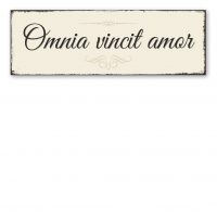VintageSchild / RetroSchild in lateinischer Ausführung Omnia vincit