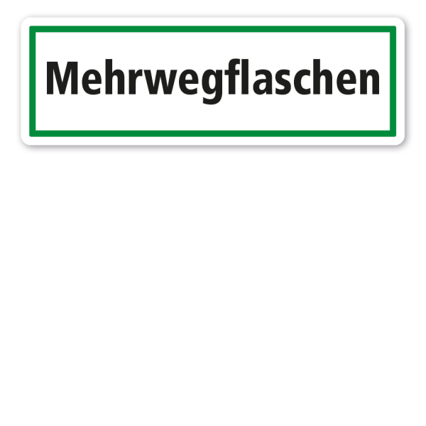 Schild zur Abfallentsorgung - Mehrwegflaschen