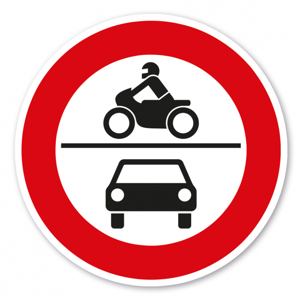 Verkehrsschild Verbot für Krafträder sowie Kraftwagen – VZ 260