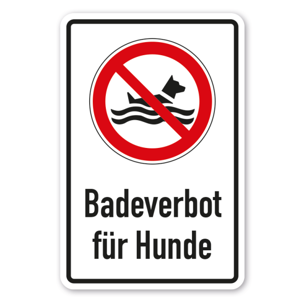 Verbotsschild Badeverbot für Hunde