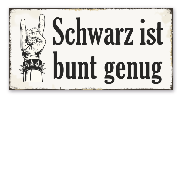 Retroschild Schwarz ist bunt genug – mit Hand