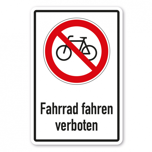 Verbotsschild Fahrradfahren verboten - Kombi