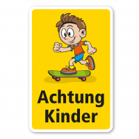 Vorschau: Kinderschild Achtung Kinder - Skateboarder - Schilderserie SP-01 Vorschau: Kinderschild Achtung Kinder - Skateboarder - Schilderserie SP-01