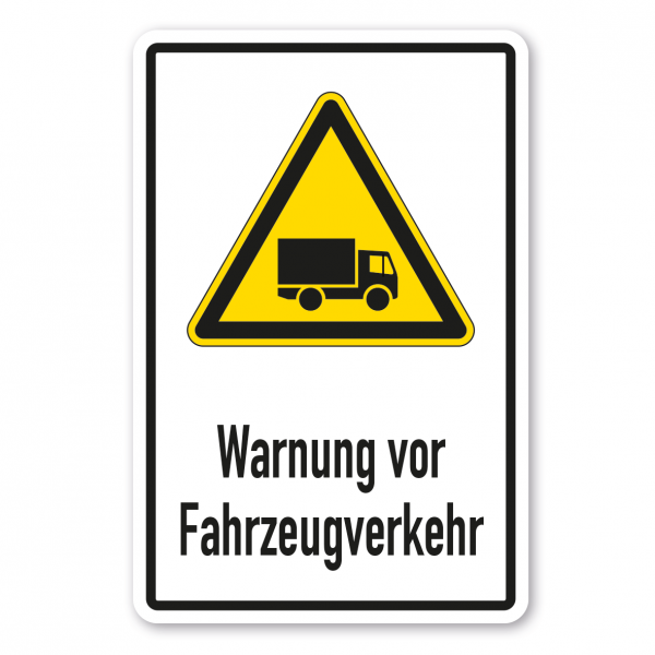 Warnschild Warnung vor Fahrzeugverkehr - Kombi