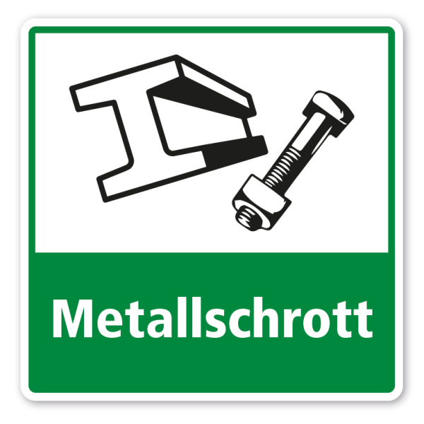 Schild zur Abfalltrennung - Metallschrott