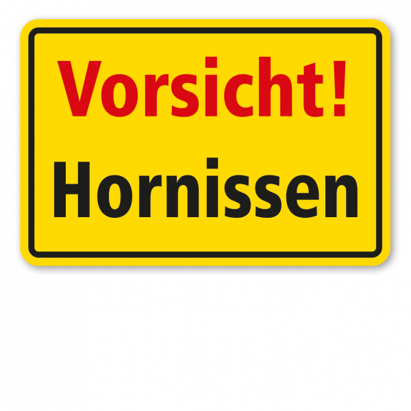 Warnschild / Textschild Vorsicht! Hornissen