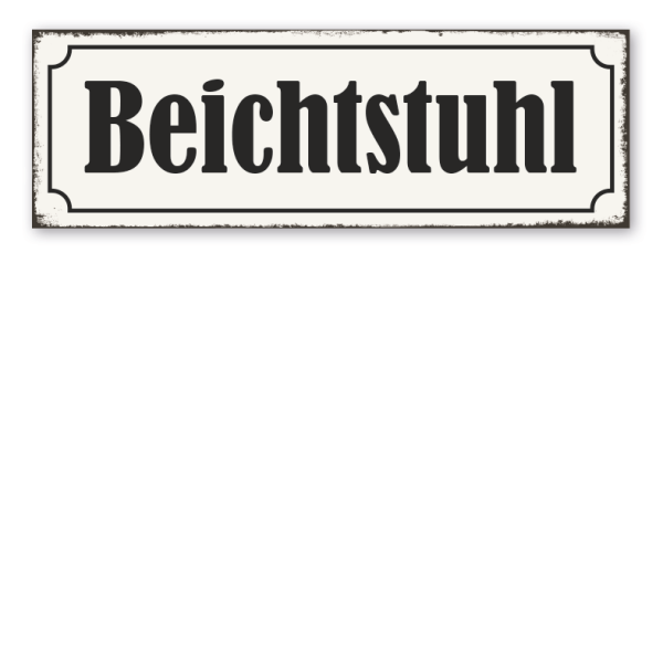 Retroschild Beichtstuhl