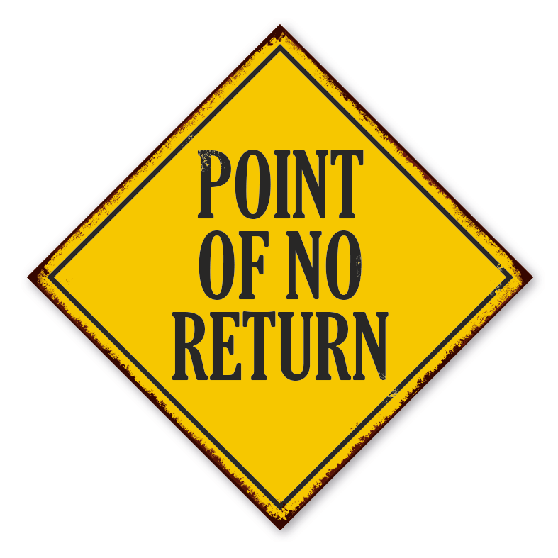 VintageSchild / RetroWarnschild Point of no Return VIN1404
