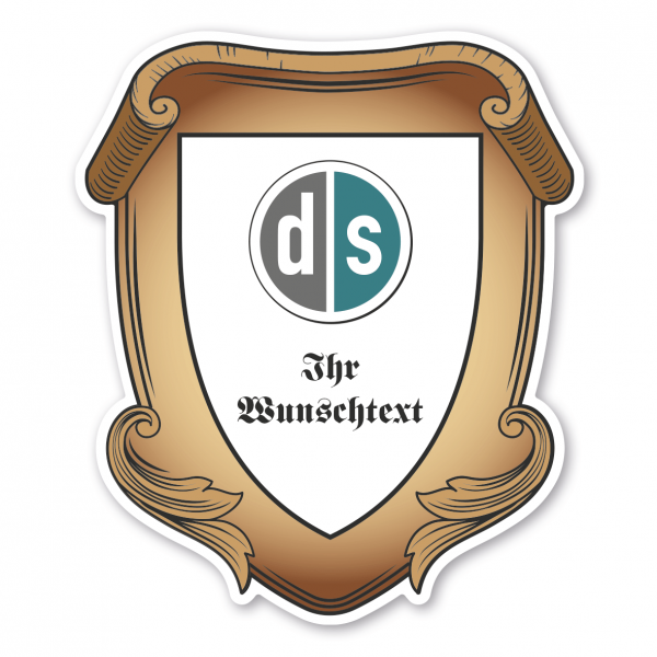 Maibaumschild / Zunftwappen mit Ihrem Wunschtext und Wunschlogo - Wappen A