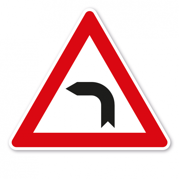 Verkehrsschild Achtung Kurve links – VZ 103-10