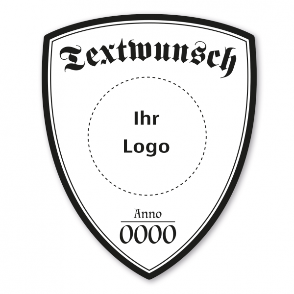 Maibaumschild mit Ihrem Wunschtext und Logo - Wappen W