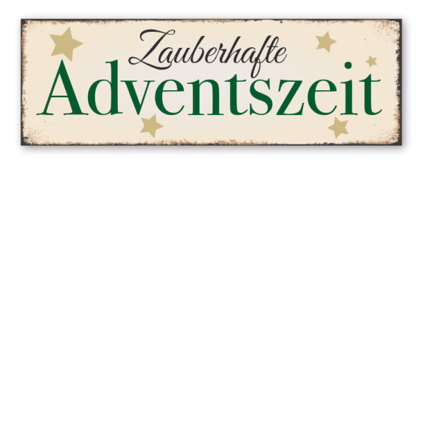 Schild für Weihnachtsmärkte Zauberhafte Adventszeit in Retro-Ausführung