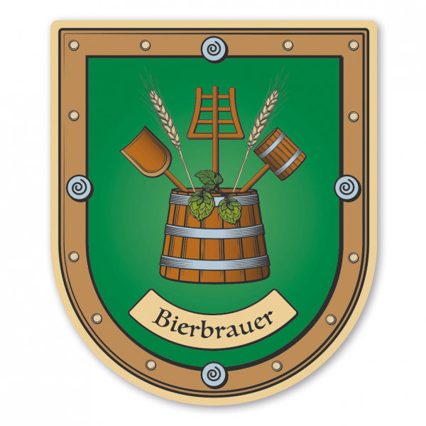 Maibaumschild / Zunftwappen Bierbrauer mit Zunftnamen oder Ihrem Wunschtext - Wappen B
