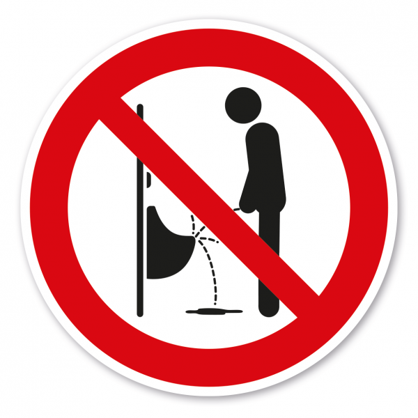 Verbotszeichen Vor das Urinal urinieren verboten