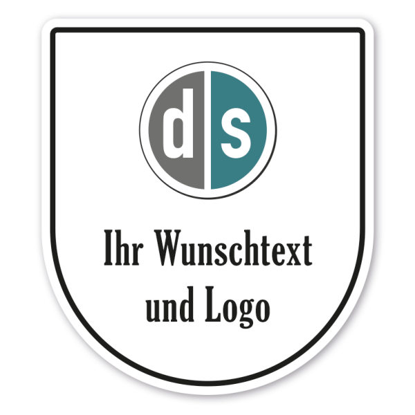Maibaumschild mit Ihrem Wunschtext und Logo - Sonderformat ab 350 x 309 mm (Höhe x Breite)