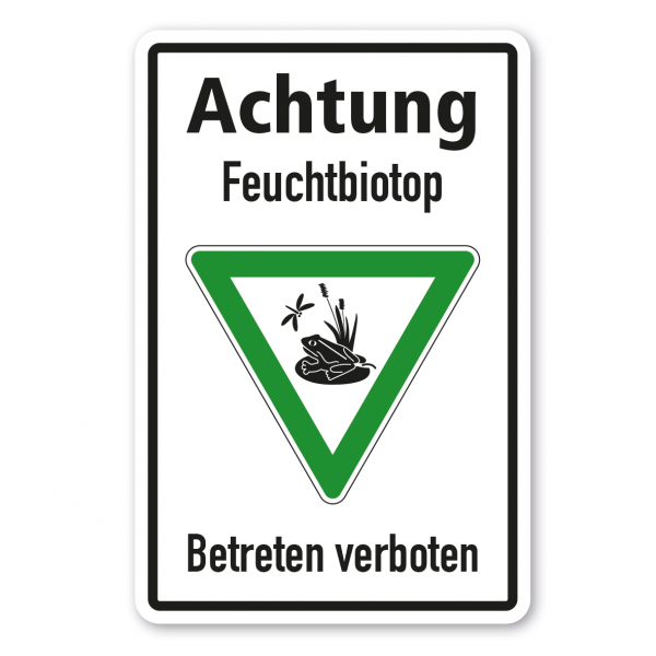 Hinweisschild Achtung Feuchtbiotop – Betreten verboten - Frosch - Kombi