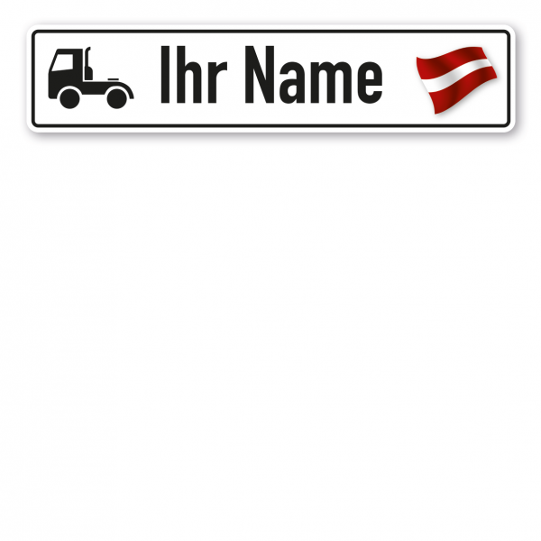 Truck / LKW - Schild mit Wunschtext und Landesflagge - Lettland