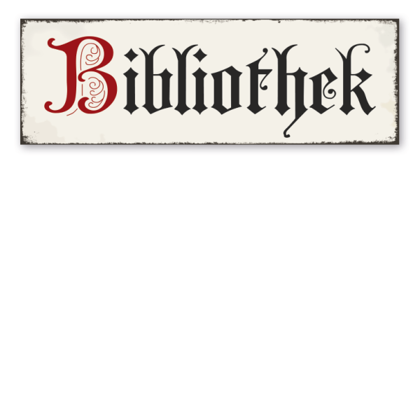 Retroschild Bibliothek