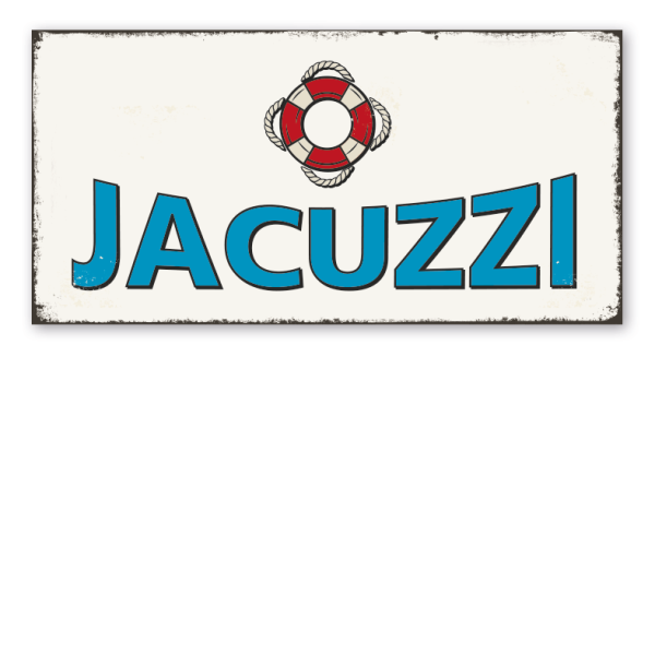 Retroschild Jacuzzi - mit Rettungsring