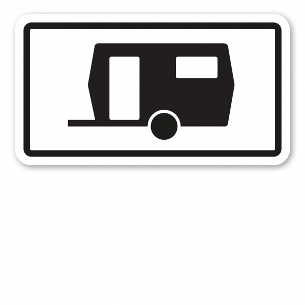 Zusatzzeichen Für Parkflächen, auf denen Wohnwagen auch länger als 14 Tage parken dürfen - Verkehrsschild VZ-1010-13